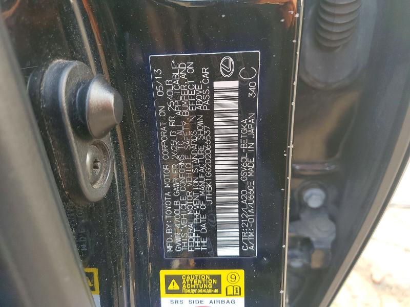 Aukcja sprzedaży 2013 Lexus Es, vin: JTHBK1GG2D2066537, numer aukcji: 64512096