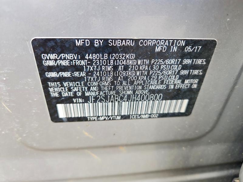 Aukcja sprzedaży 2018 Subaru Forester, vin: JF2SJABC4JH400800, numer aukcji: 66027116