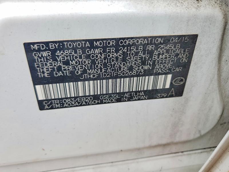 Продажа на аукционе авто 2015 Lexus Is, vin: JTHCF1D21F5026873, номер лота: 67176206