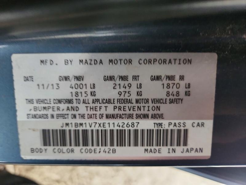 Aukcja sprzedaży 2014 Mazda 3, vin: JM1BM1V7XE1142687, numer aukcji: 64010946