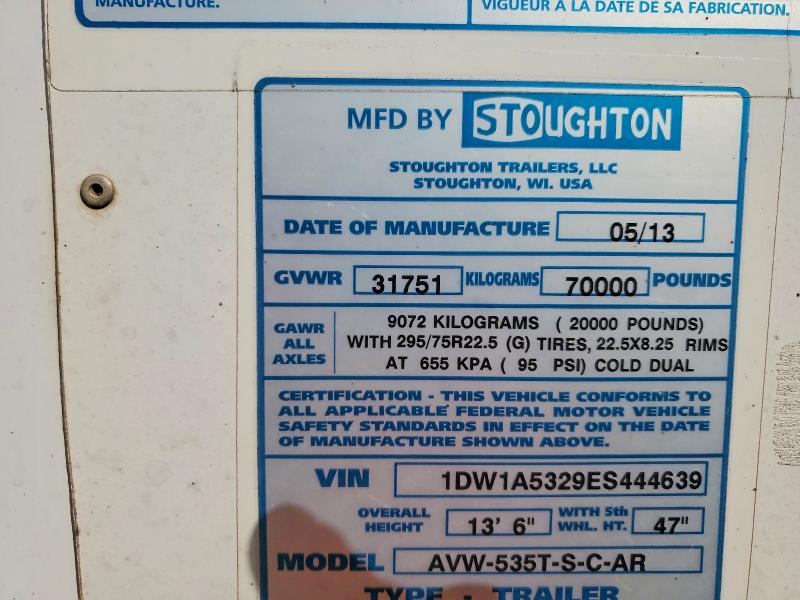 Продаж на аукціоні авто 2014 Stoughton Tl, vin: 1DW1A5329ES444639, номер лоту: 63447406