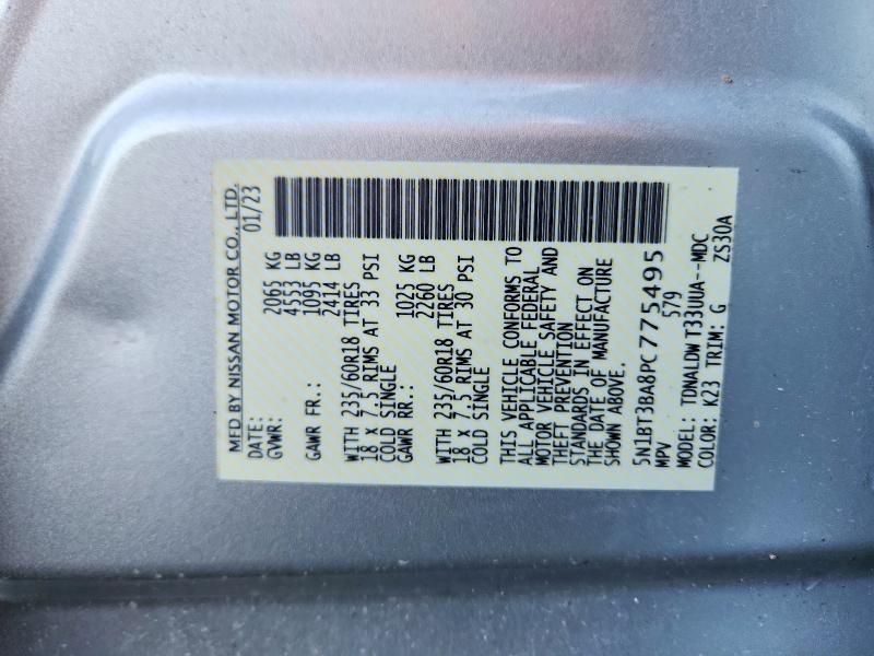 64277026 :رقم المزاد ، 5N1BT3BA8PC775495 vin ، 2023 Nissan Rogue مزاد بيع