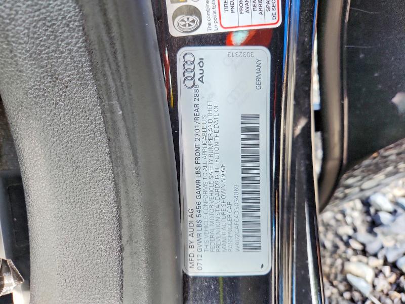 2013 Audi A7 მანქანა იყიდება აუქციონზე, vin: WAU2GAFC4DN034069, აუქციონის ნომერი: 65225876