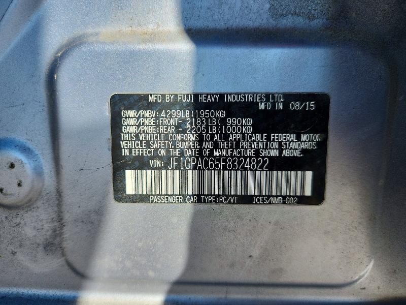 66515336 :رقم المزاد ، JF1GPAC65F8324822 vin ، 2015 Subaru Impreza مزاد بيع