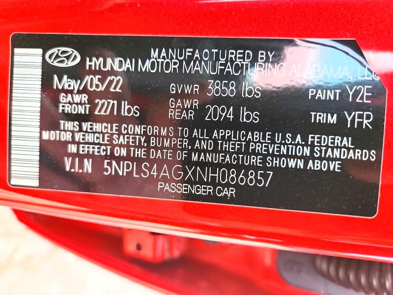Продаж на аукціоні авто 2022 Hyundai Elantra, vin: 5NPLS4AGXNH086857, номер лоту: 64627936
