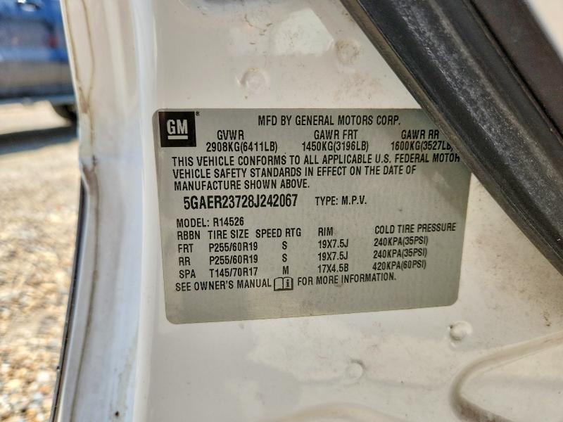 67001496 :رقم المزاد ، 5GAER23728J242067 vin ، 2008 Buick Enclave مزاد بيع