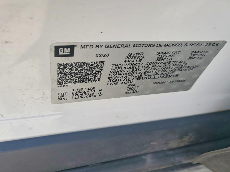Aukcja sprzedaży 2020 Gmc Terrain, vin: 3GKALPEV6LL243915, numer aukcji: 65696016