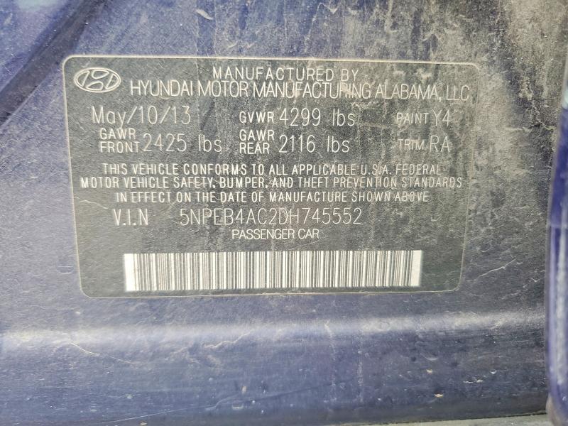 Продажа на аукционе авто 2013 Hyundai Sonata, vin: 5NPEB4AC2DH745552, номер лота: 65385346