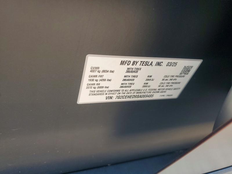63935686 :رقم المزاد ، 7G2CEHED9SA069485 vin ، 2025 Tesla Cybertruck مزاد بيع