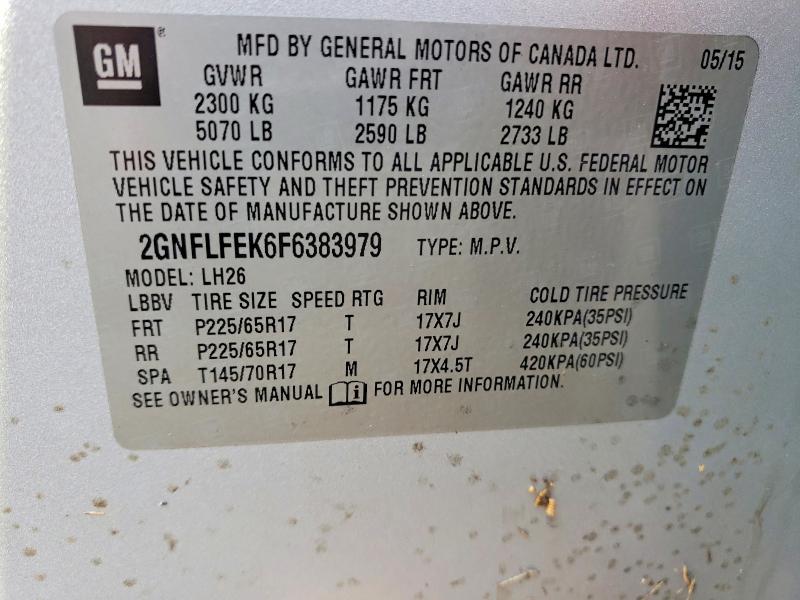 64648196 :رقم المزاد ، 2GNFLFEK6F6383979 vin ، 2015 Chevrolet Equinox مزاد بيع