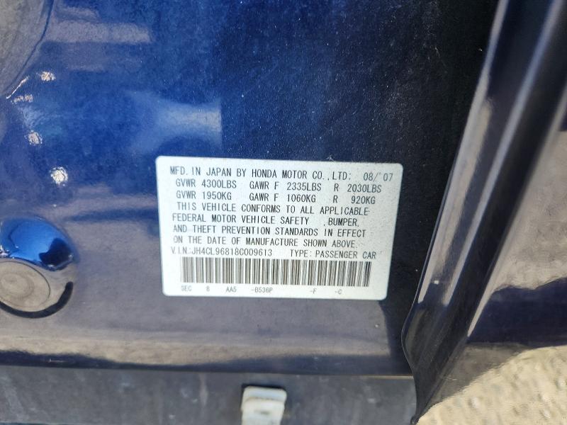 Aukcja sprzedaży 2008 Acura Tsx, vin: JH4CL96818C009613, numer aukcji: 64587486