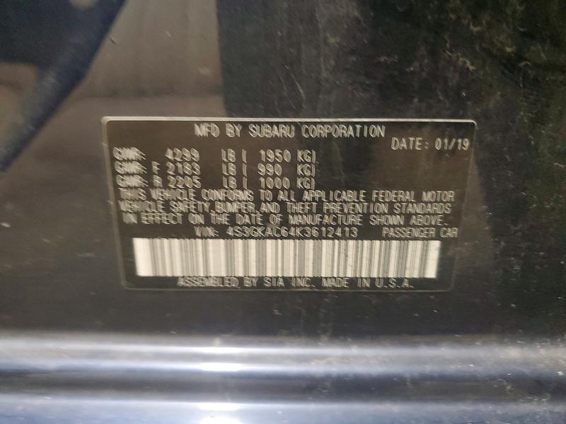 Aukcja sprzedaży 2019 Subaru Impreza, vin: 4S3GKAC64K3612413, numer aukcji: 64279326