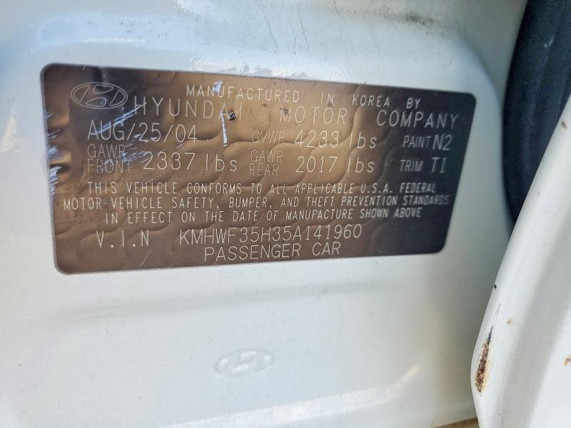 Продажа на аукционе авто 2005 Hyundai Sonata, vin: KMHWF35H35A141960, номер лота: 65410046