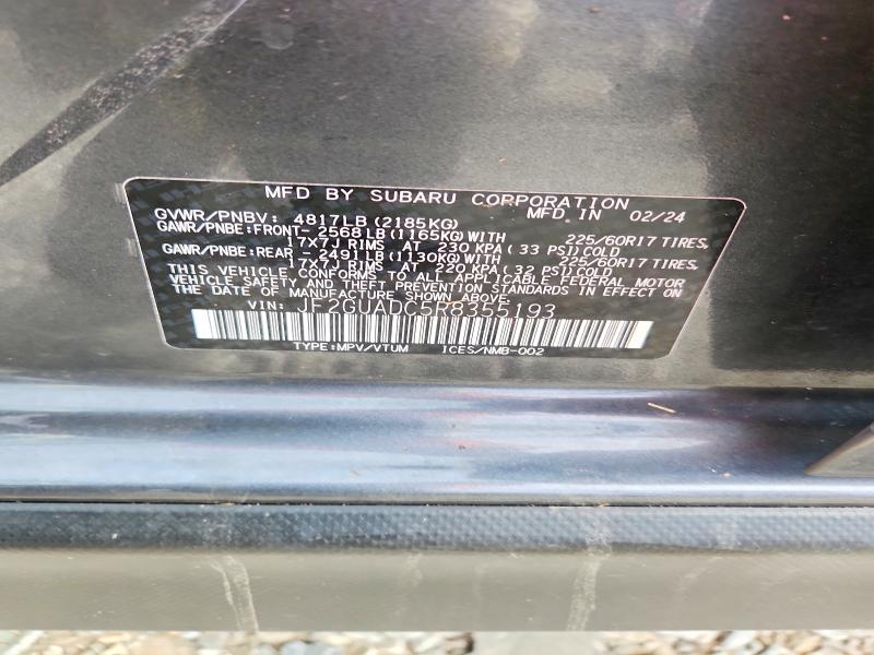 Aukcja sprzedaży 2024 Subaru Crosstrek, vin: JF2GUADC5R8355193, numer aukcji: 66538426