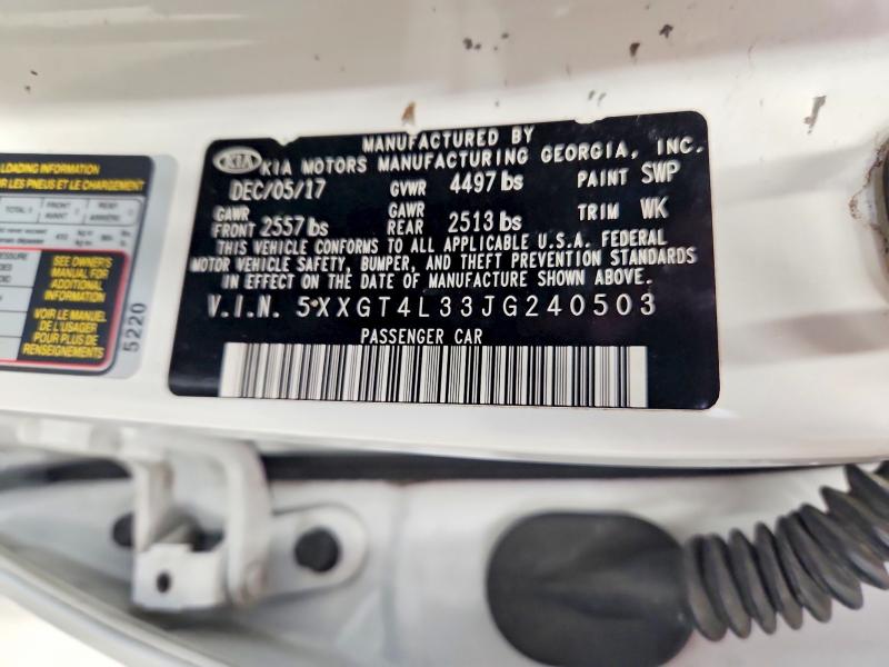 Продаж на аукціоні авто 2018 Kia Optima, vin: 5XXGT4L33JG240503, номер лоту: 66564286