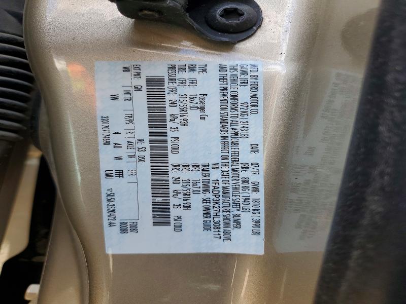64634046 :رقم المزاد ، 1FADP3K27HL308117 vin ، 2017 Ford Focus مزاد بيع