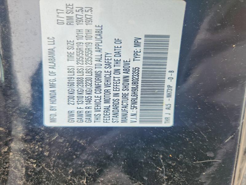2018 Honda Odyssey მანქანა იყიდება აუქციონზე, vin: 5FNRL6H98JB023355, აუქციონის ნომერი: 64765346