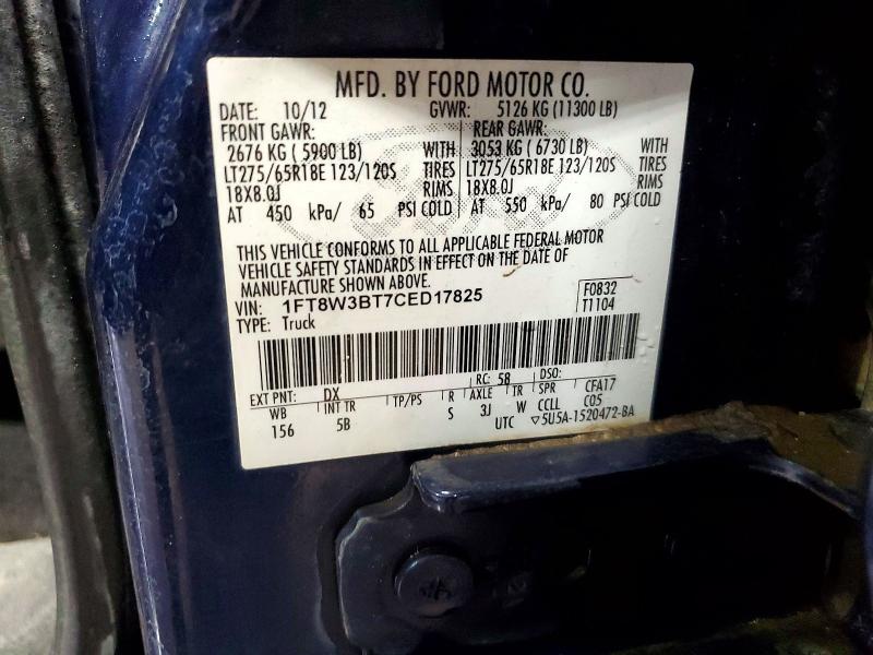 Продажа на аукционе авто 2012 Ford F350, vin: 1FT8W3BT7CED17825, номер лота: 64193146