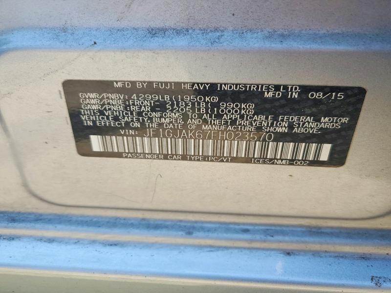 64703266 :رقم المزاد ، JF1GJAK67FH023570 vin ، 2015 Subaru Impreza مزاد بيع