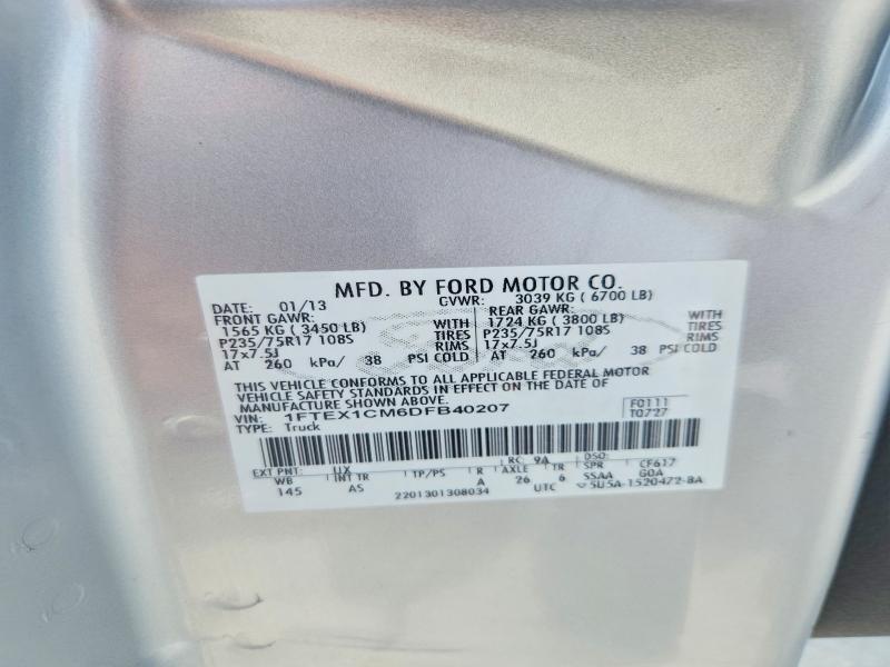 2013 Ford F150 მანქანა იყიდება აუქციონზე, vin: 1FTEX1CM6DFB40207, აუქციონის ნომერი: 64496676