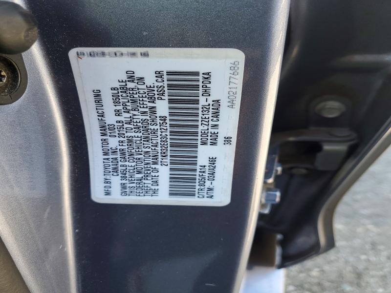 Продаж на аукціоні авто 2003 Toyota Matrix, vin: 2T1KR32E83C127548, номер лоту: 64613226