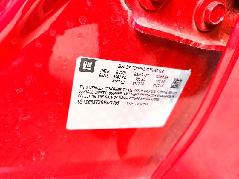 66820856 :رقم المزاد ، 1G1ZE5ST3GF321785 vin ، 2016 Chevrolet Malibu مزاد بيع