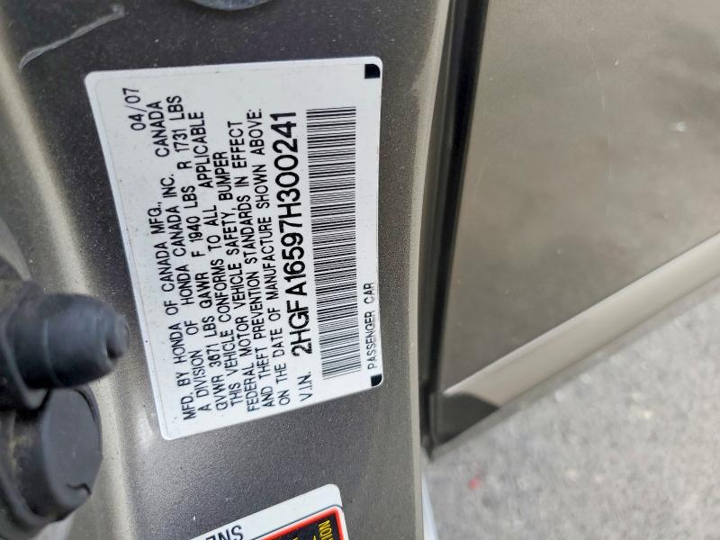 62989796 :رقم المزاد ، 2HGFA16597H300241 vin ، 2007 Honda Civic مزاد بيع