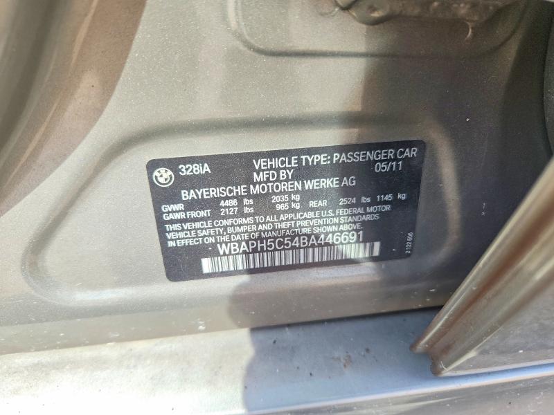 65288996 :رقم المزاد ، WBAPH5C54BA446691 vin ، 2011 Bmw 328 مزاد بيع