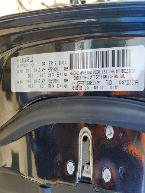 63521896 :رقم المزاد ، 1C6RR7GT5JS345379 vin ، 2018 Ram 1500 مزاد بيع