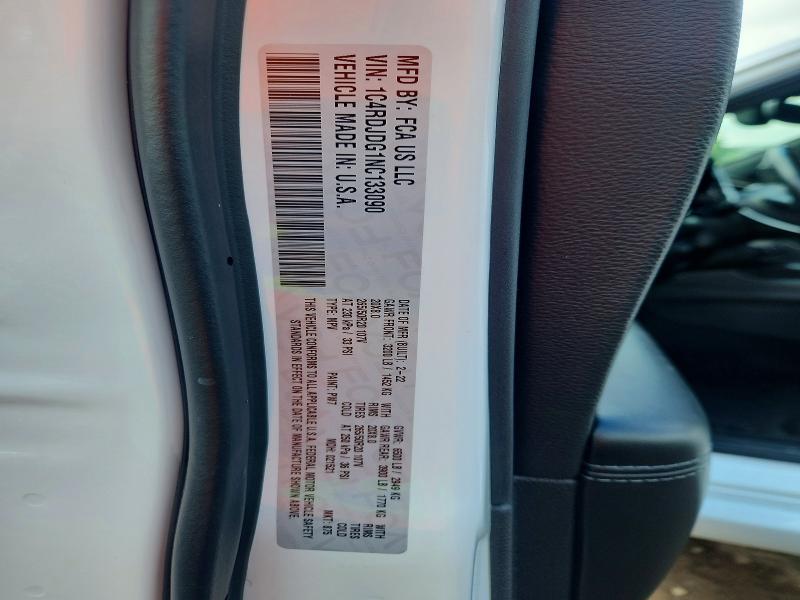 65219096 :رقم المزاد ، 1C4RDJDG1NC133090 vin ، 2022 Dodge Durango مزاد بيع