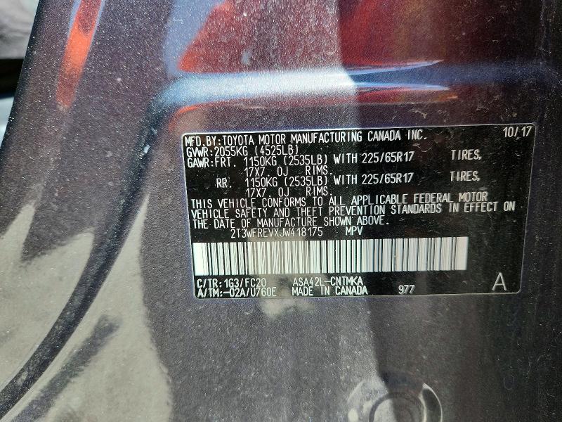 Продажа на аукционе авто 2018 Toyota Rav4, vin: 2T3WFREVXJW418175, номер лота: 66972826