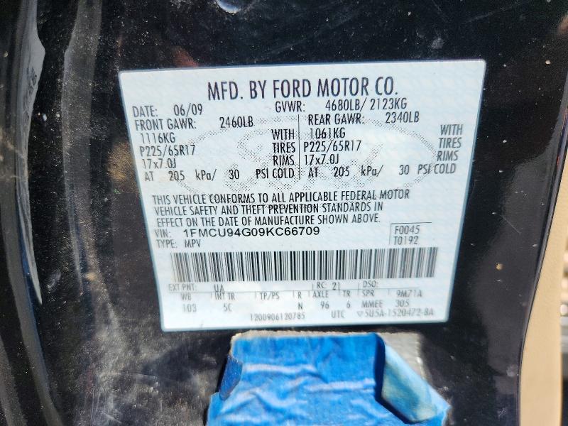Продаж на аукціоні авто 2009 Ford Escape, vin: 1FMCU94G09KC66709, номер лоту: 63826756