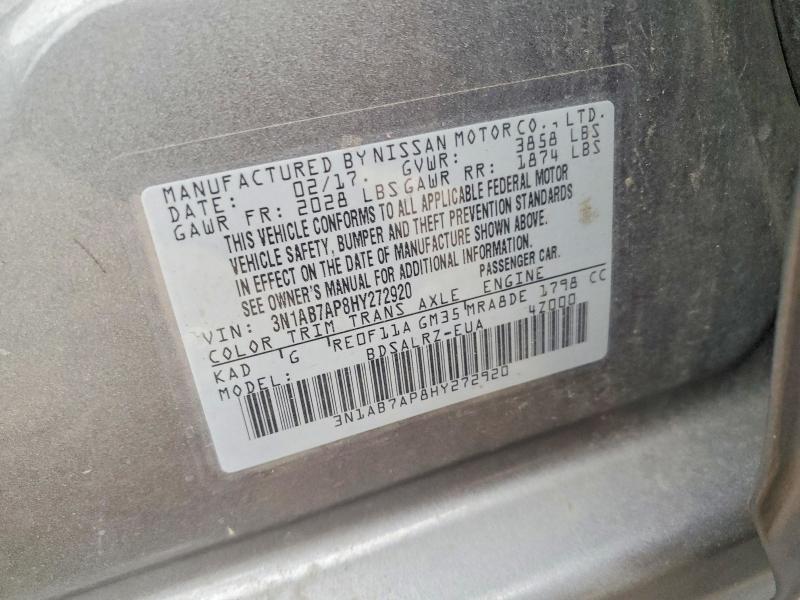 Auction sale of the 2017 Nissan Sentra, vin: 3N1AB7AP8HY272920, lot number: 63838866