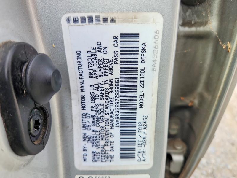 Aukcja sprzedaży 2007 Toyota Corolla, vin: 1NXBR32E97Z929661, numer aukcji: 65601716