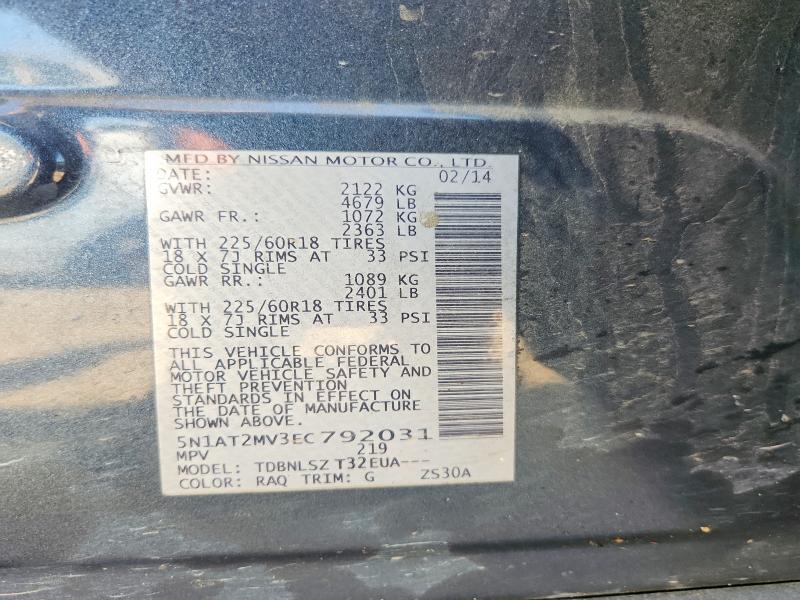 Aukcja sprzedaży 2014 Nissan Rogue, vin: 5N1AT2MV3EC792031, numer aukcji: 65203096