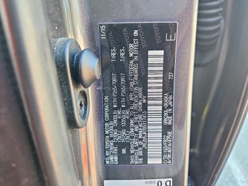 Продажа на аукционе авто 2016 Toyota 4runner, vin: JTEZU5JR7G5117413, номер лота: 63736116