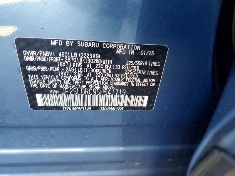Aukcja sprzedaży 2025 Subaru Forester, vin: JF2SLDRC9SH541719, numer aukcji: 65897426