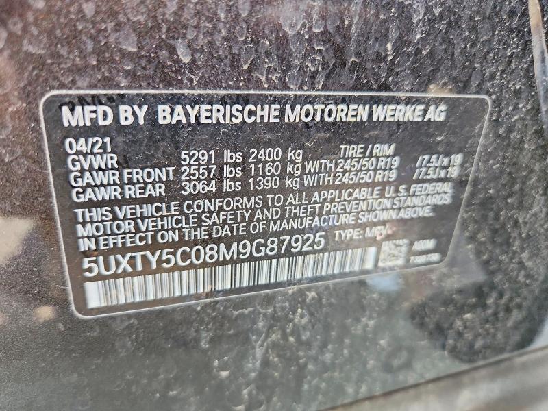 Aukcja sprzedaży 2021 Bmw X3, vin: 5UXTY5C08M9G87925, numer aukcji: 64845116