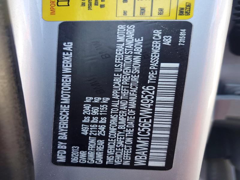63863976 :رقم المزاد ، WBAVM1C56EVW49526 vin ، 2014 Bmw X1 مزاد بيع