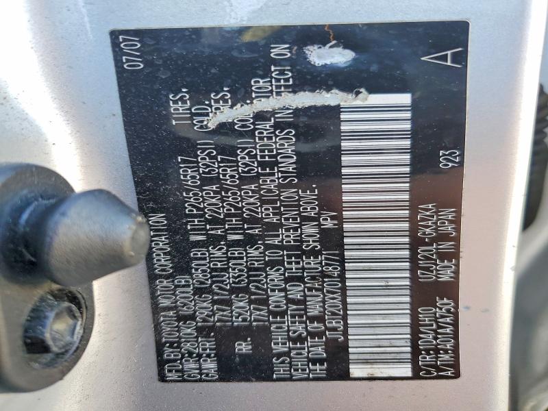 Aukcja sprzedaży 2007 Lexus Gx, vin: JTJBT20XX70148771, numer aukcji: 66129136