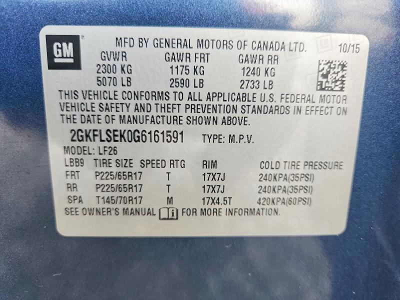 2016 Gmc Terrain მანქანა იყიდება აუქციონზე, vin: 2GKFLSEK0G6161591, აუქციონის ნომერი: 66031646