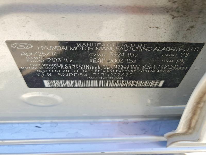 2018 Hyundai Elantra მანქანა იყიდება აუქციონზე, vin: 5NPD84LF0JH222625, აუქციონის ნომერი: 64146436