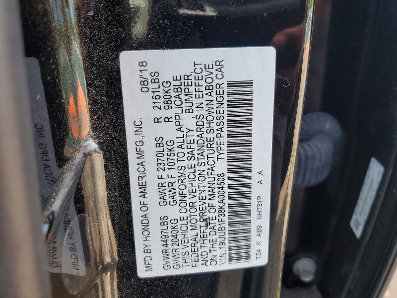 Продажа на аукционе авто 2019 Acura Tlx, vin: 19UUB1F38KA004508, номер лота: 65401676