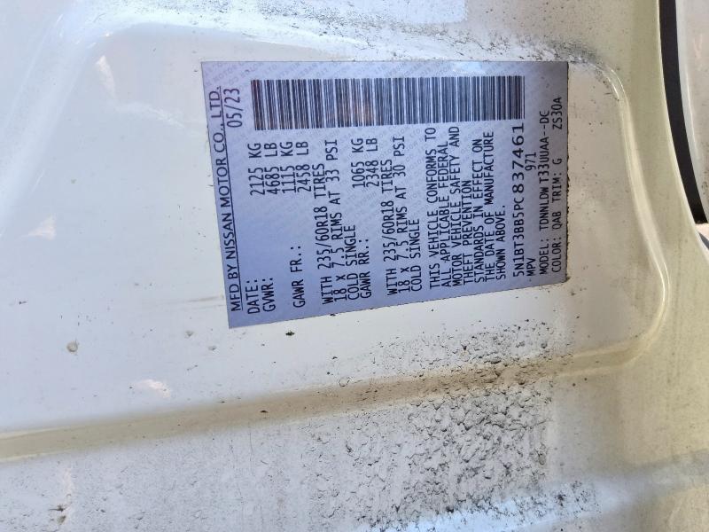 2023 Nissan Rogue მანქანა იყიდება აუქციონზე, vin: 5N1BT3BB5PC837461, აუქციონის ნომერი: 64126406