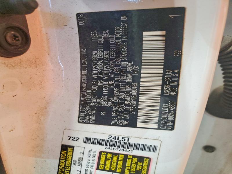 2008 Toyota Tundra მანქანა იყიდება აუქციონზე, vin: 5TFBV58108X080469, აუქციონის ნომერი: 65039726