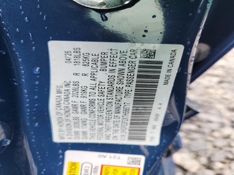 Aukcja sprzedaży 2026 Honda Civic, vin: 2HGFE2F2XTH588717, numer aukcji: 66712006