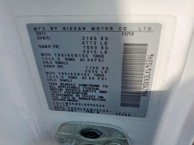 63202326 :رقم المزاد ، 3N6CM0KN3LK695546 vin ، 2020 Nissan Nv200 مزاد بيع