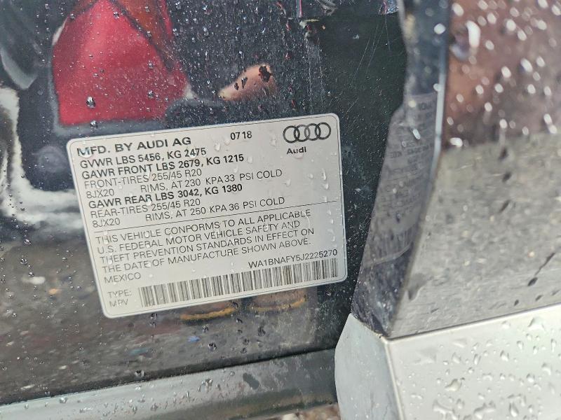 Aukcja sprzedaży 2018 Audi Q5, vin: WA1BNAFY5J2225270, numer aukcji: 62432626