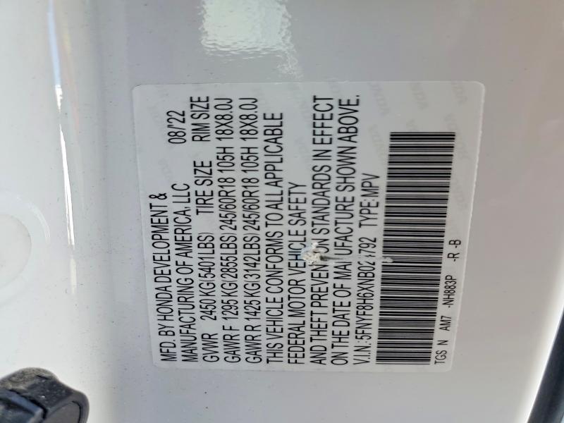 64330196 :رقم المزاد ، 5FNYF8H6XNB024792 vin ، 2022 Honda Passport مزاد بيع