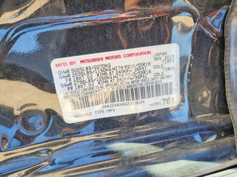 66409006 :رقم المزاد ، JA4JZ4AX4GZ019034 vin ، 2016 Mitsubishi Outlander مزاد بيع